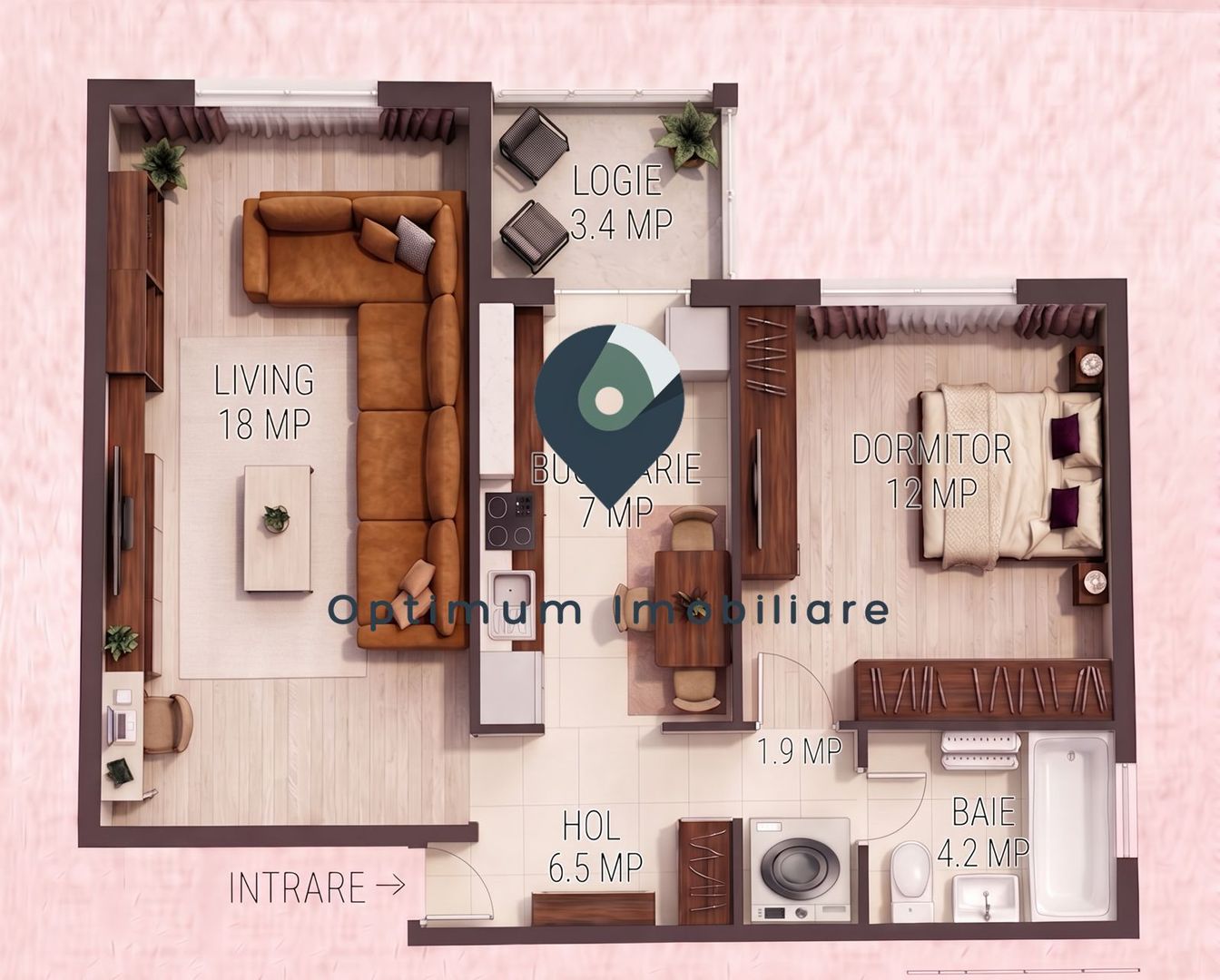 Apartament cu 2 camere in Gheorgheni, 50 mp, zona Godeanu ! - Schiță 7