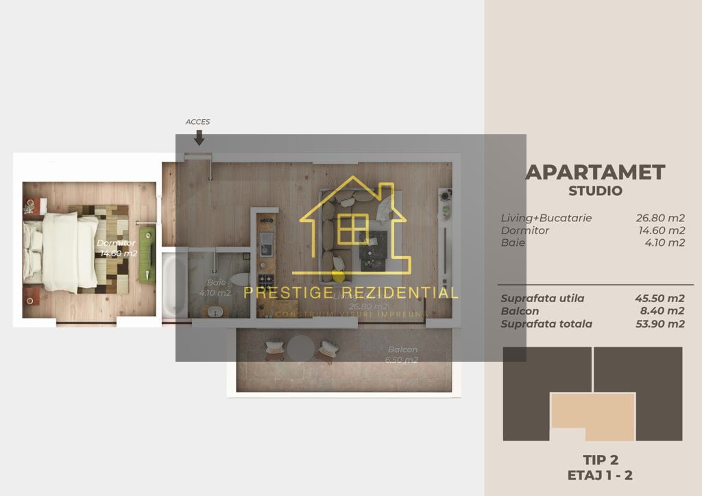 Apartament 2 Cam, Finalizat Comision 0 , Titan-Ozana - Schiță 4