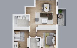Comision 0% Apartament 3 camere | 69 mp utili | Balcon 4,31 mp | Liceul Babel - Poză 2