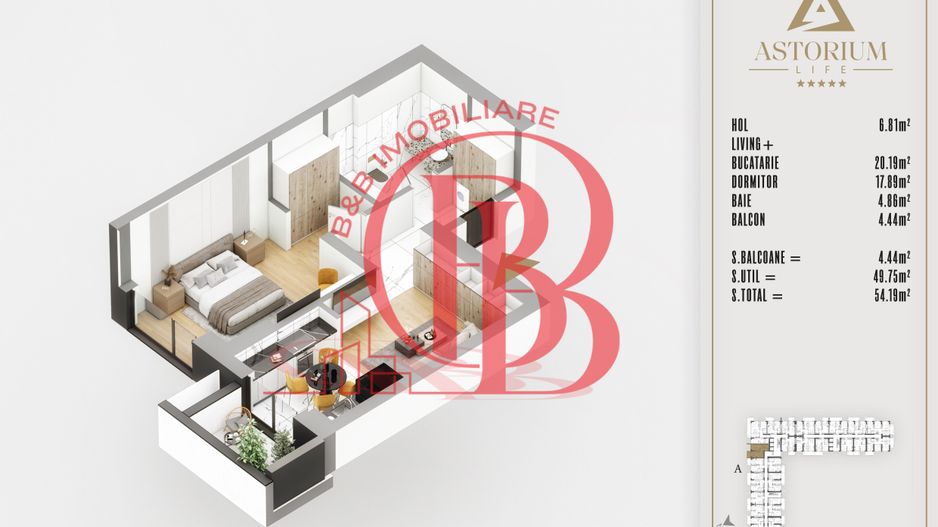 2 camere finalizat proiect premium Titan Pallady - Schiță 5