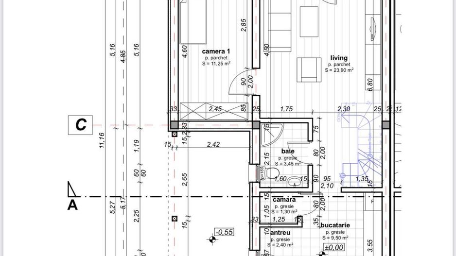 P 1136 - Casă duplex cu 4 camere în Sâncraiu de Mureș - Peștișorul de Aur - Schiță 11