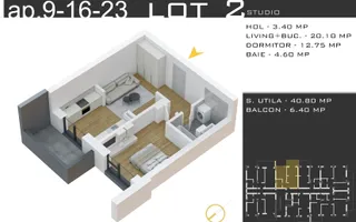 Apartament 2 camere - Finisaje la Alegere, Comision 0%, Pallady - Schiță 11
