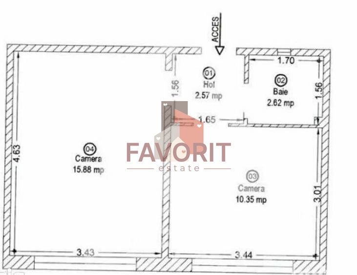 Apartament 1 camera decomandat | 32mp | Etaj intermediar | Buziasului - Poză 5