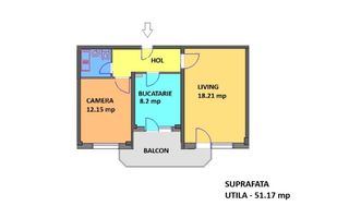 apartament 2 camere decomandat 52mp -Dacia -Eminescu -Calea Mosilor - Poză 2