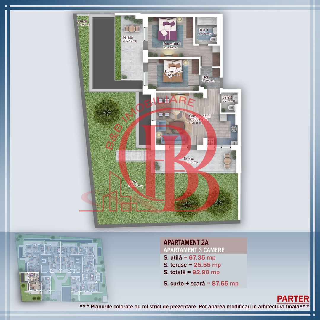 Oferta Lansare 3 camere cu gradina incalzire pardoseala - Schiță 2