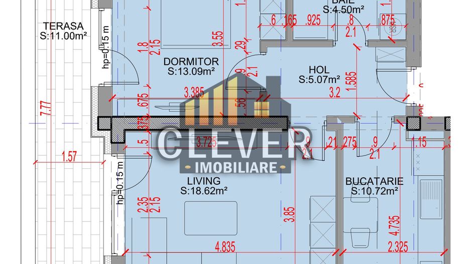 2 camere Pallady |  63 mp | Terasă 11 mp | Bucătărie separată - Poză 2