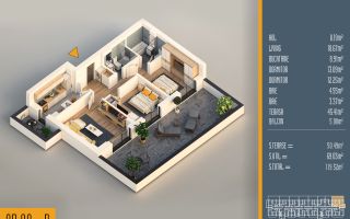 Apartament 3 camere + terasă 45 mp, parcare BONUS - Pallady - Schiță 10