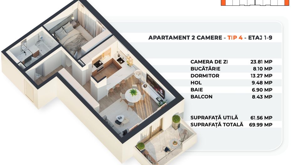 ALEXANDRIEI 152 | 2 CAMERE DECOMANDAT | BLOC NOU PREMIUM | 62 MP UTILi - Schiță 24