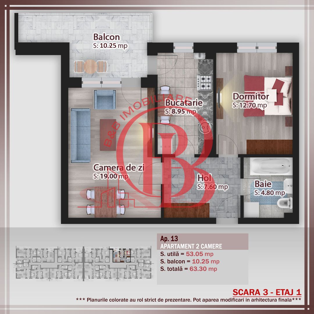 2 camere decomandat -oferta lansare proiect Pallady - Schiță 1