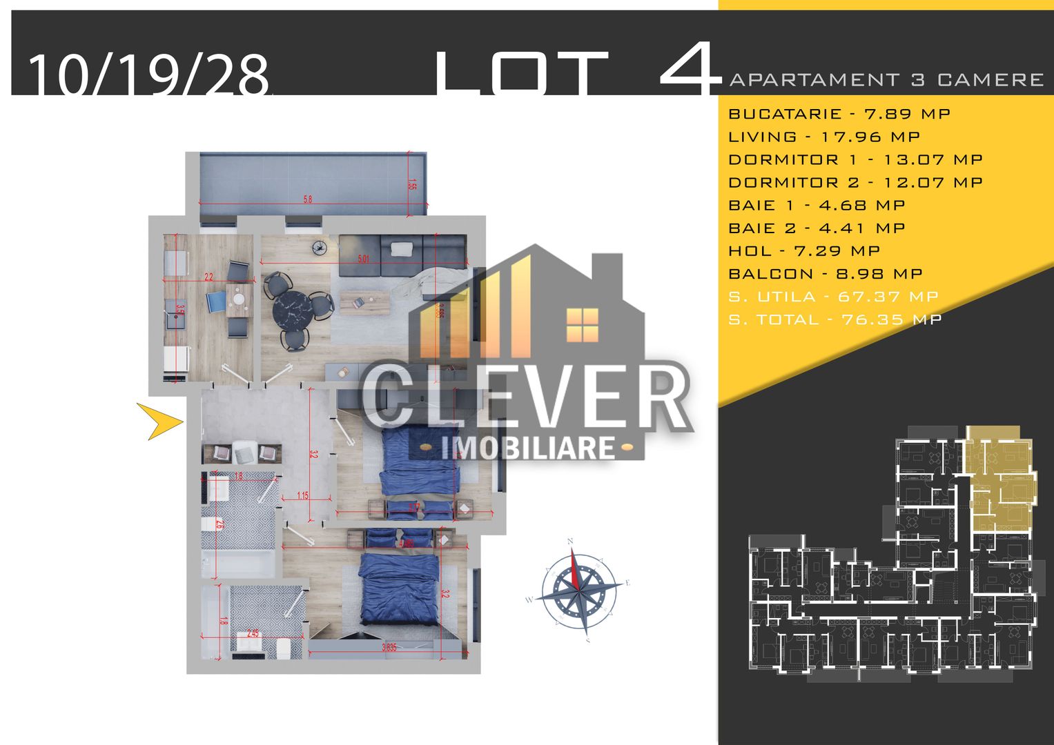 PROMO Apartament 3 camere Loc de Parcare BONUS Th. Pallady - Poză 1