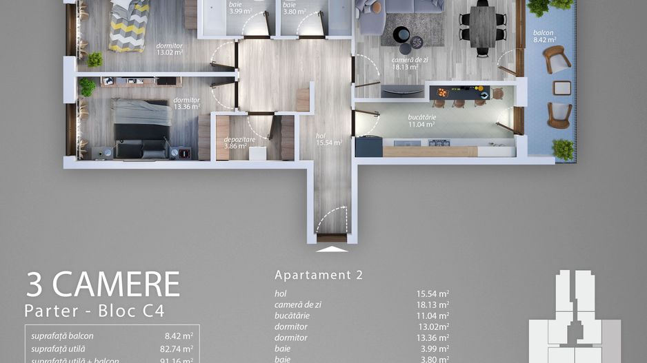 3camdec+2bai+dressing/sec4, A.Persu/Mall Grand Arena,parc T.Arghezi - Poză 1