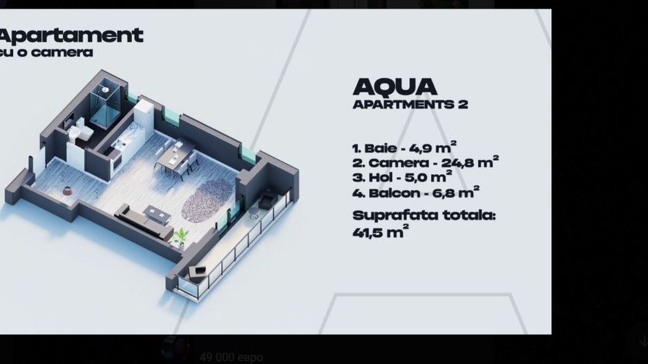 Garsonieră  - Mamaia Nord , vedere la mare, bloc finisat. - Poză 3