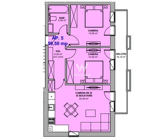 Apartament 3 camere,  Prelungirea Doamna Stanca - Schiță 4
