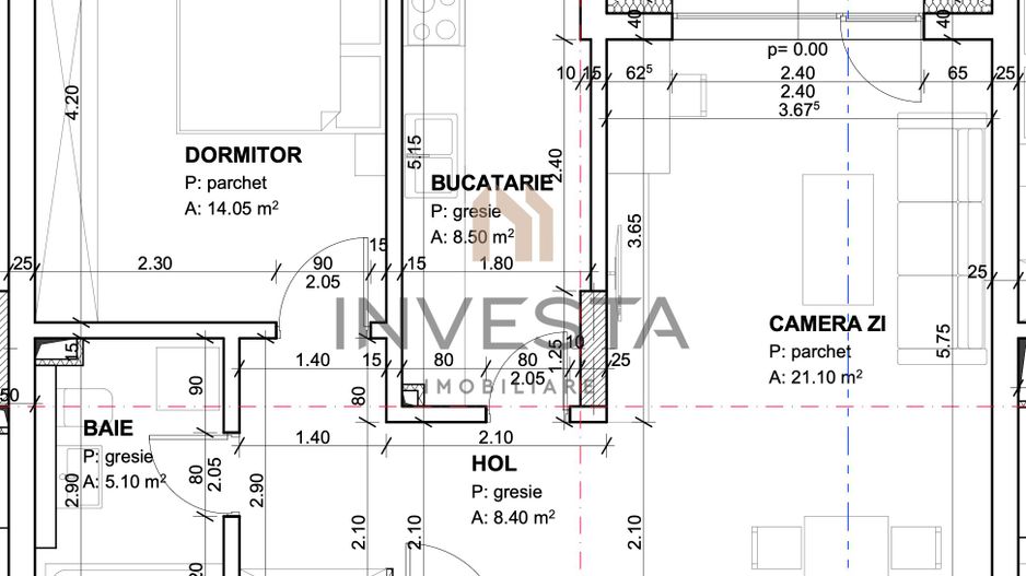 Apartament 2 camere decomandat, Constructie Premium, Andrei Muresanu! - Schiță 2