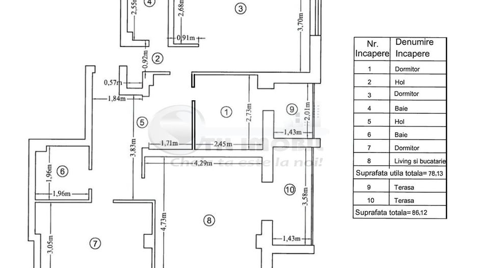 Apartament cu 4 camere - etaj 2/3 - Rediu - Casablanca - 135000 euro - Schiță 17