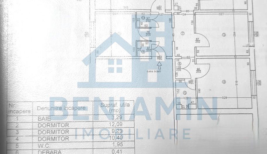4 decomandate - 80mp - centrala proprie - renovat - Calea Bucuresti - Schiță 10