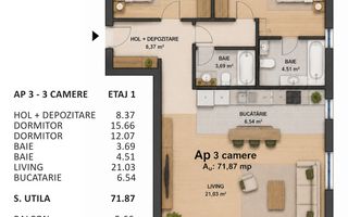 Apartament nou 3 camere aproape de zona centrala a Clujului - Poză 2
