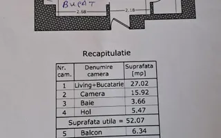 APARTAMENT 2 CAMERE | MOBILAT + UTILAT | - Schiță 14