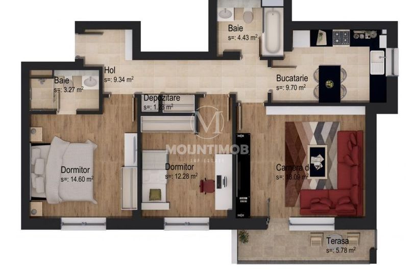 3 camere Tractorul–Coresi | Parcare+Boxă | Încălzire pardoseală - Poză 14