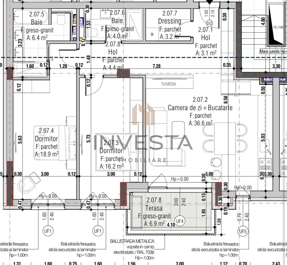 Apartament cu 3 camere, imobil nou pe strada Constantin Brancusi! - Schiță 2