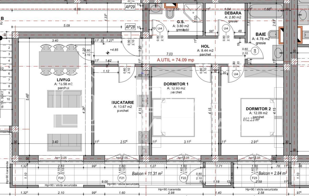 Apartament 3 camere | 74mpu | zona Doamna Stanca - Poză 12