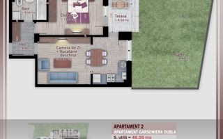 Theodor Pallady 2 Camere cu gradina proprie 36mp - Poză 2