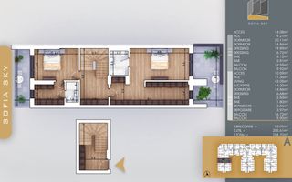 Duplex 4 Camere 259 mp, scara interioara, zona Pallady - Schiță 7