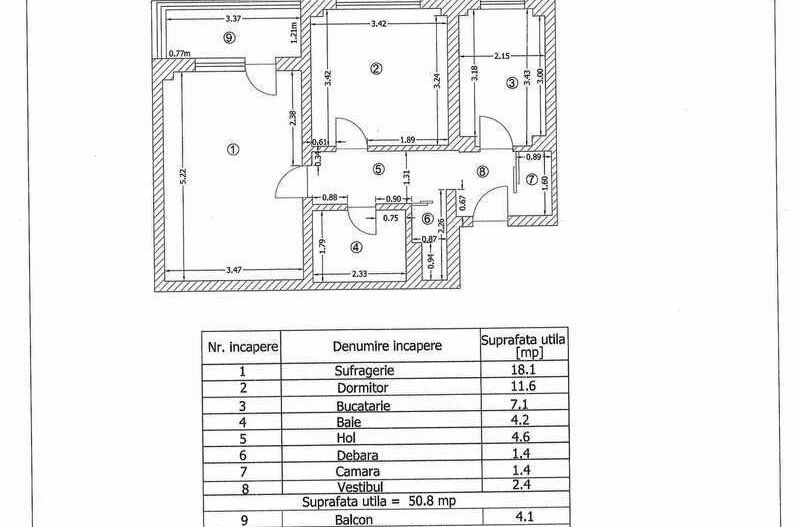 Apartament 2 camere decomandat, Dristor, 3 minute metrou, MC Donald's, bloc 1982 - Poză 8