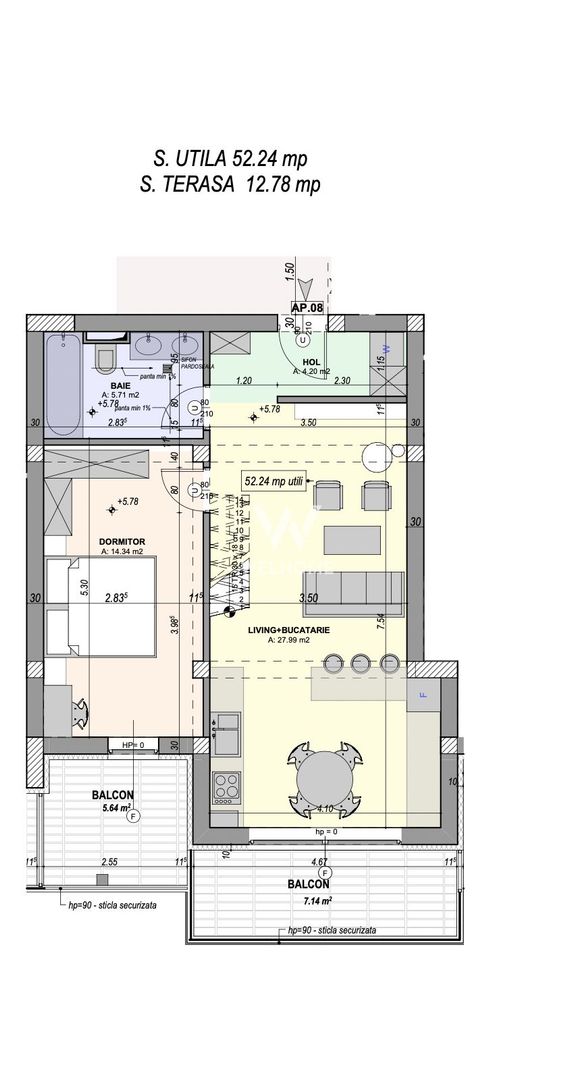 Apartament 2 camere, investitie, ansamblu nou, Sibiu - Schiță 10