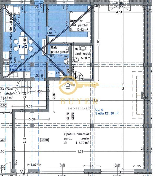 Spatiu comercial in Selimbar, ansamblu nou de blocuri, 121.40mp - Poză 4