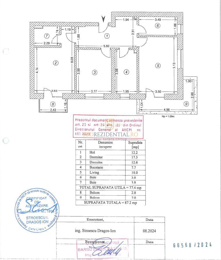 Apartament 3 camere decomandat, disponibil imediat, The Grand Kristal - Schiță 7