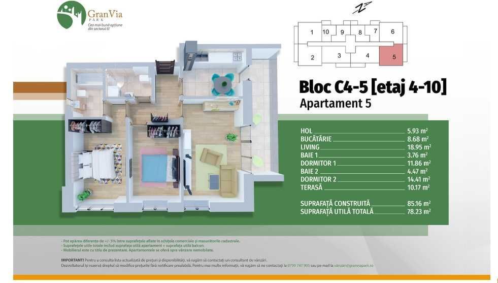 Inchiriez 3 camere Gran Via lujerului plaza - Poză 8