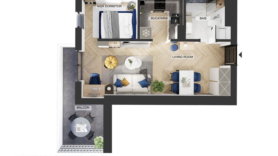 Studio dublu cu terasă superbă Pipera OMV | Pipera Plaza - Poză 6