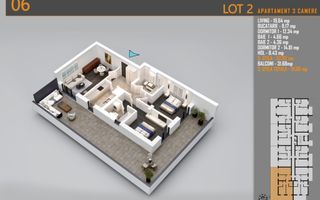 Apartament 3 Camere cu terasa de 67 mp și Comision 0%, Pallady - Poză 1