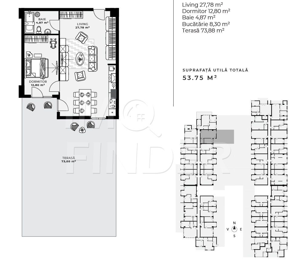 Vanzare apartament cu 2 camere, terasa, zona bazei sportive Gheorgheni - Poză 2
