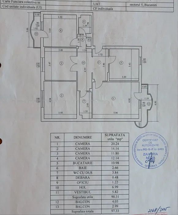 4 Camere-Decomandat-13 SeptembrieSebastian-98 Mp-1989-Etj.1/8 - Poză 8