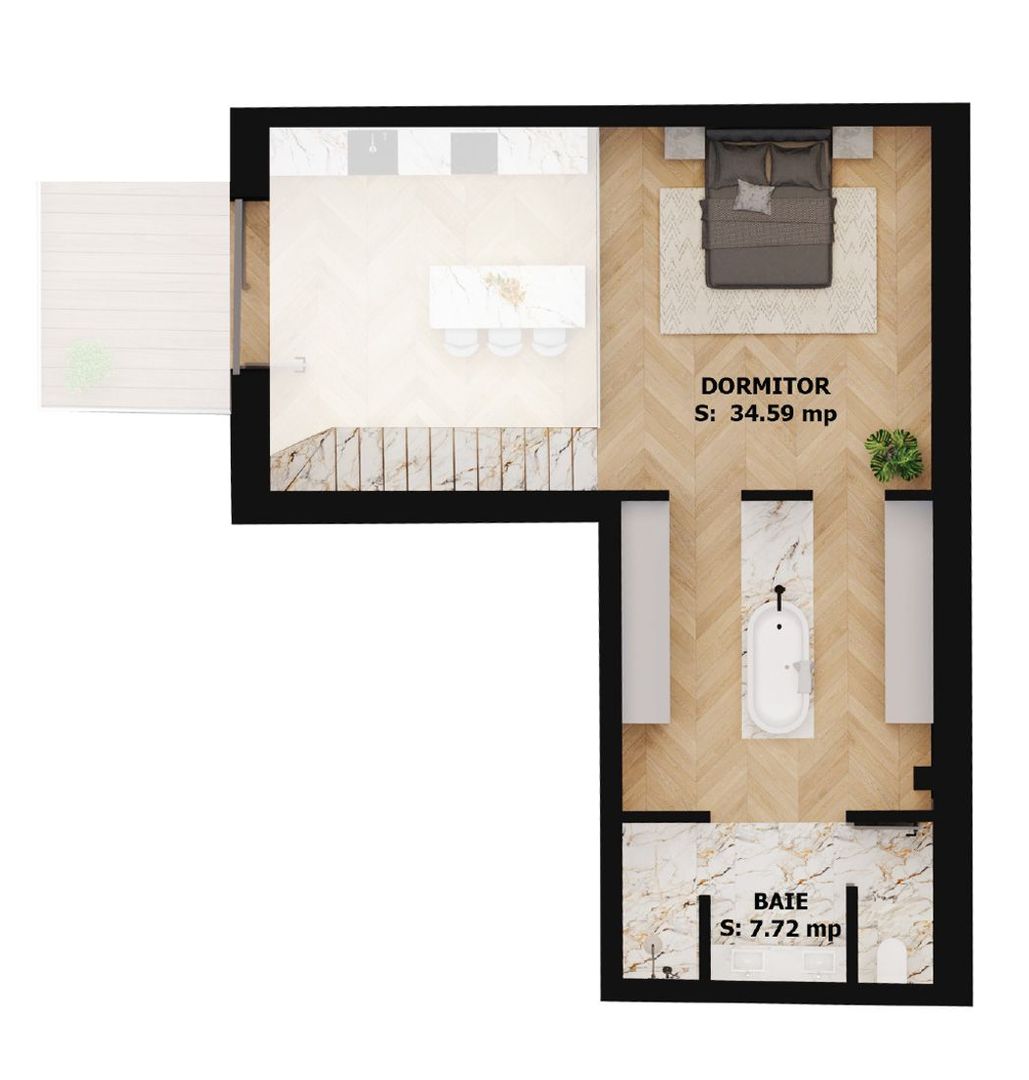 Apartament nou, 2 camere, 261 500 Euro. Comision 0. - Poză 2