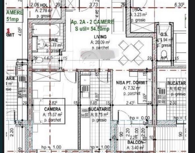 Vânzare 2 camere, 54.5 mp,  ansamblul Seasons - Poză 2