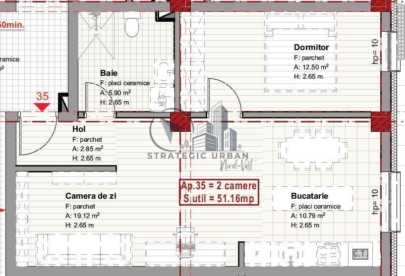 Apartament 2 camere, nou, finisat, mobilat și utilat complet - Poză 13