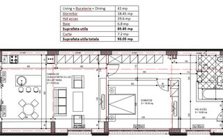 Apartament 2/3 camere - Uranus - Schiță 11