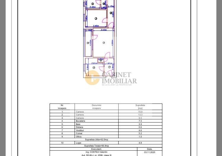 3 Camere - 66MP | Reabilitat | Apusului - Gorjului - Schiță 8