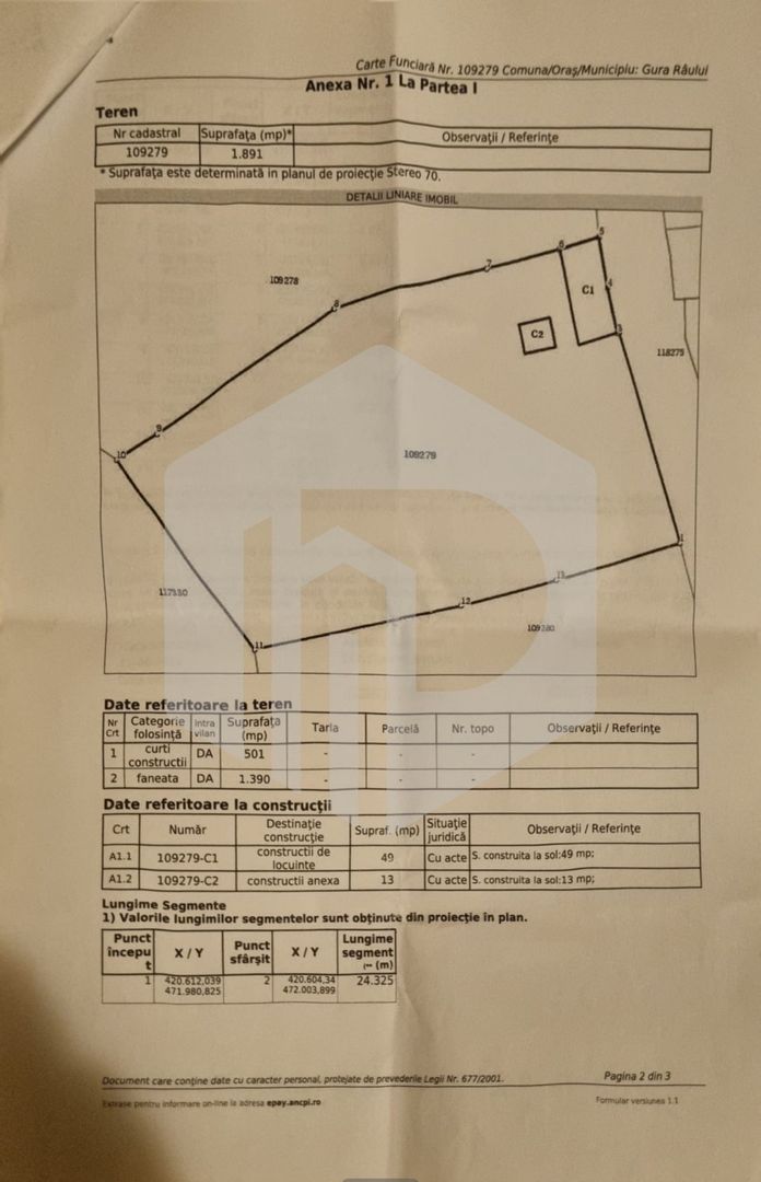 Teren/Casa Gura Raului- 1900 mp- Casa demolabila - Poză 2