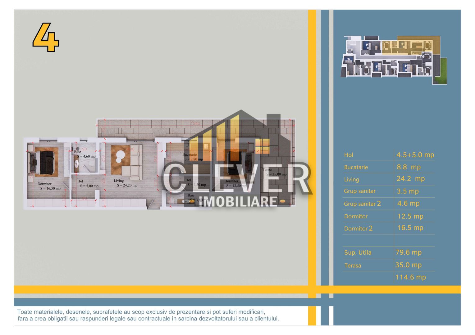 3 camere cu terasă 35 mp | 12 min metrou Teclu, Pallady - Schiță 12