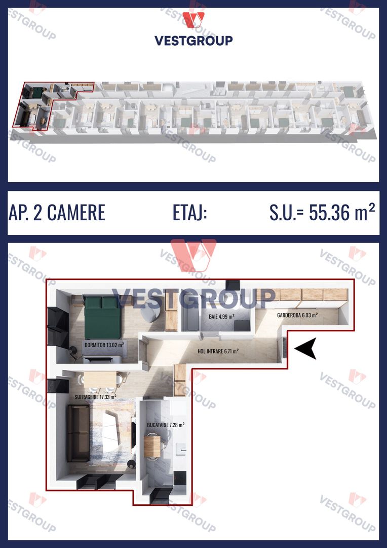 Apartament 2 camere si boxa Proiect Weiner 5 Direct Dezvoltator - Poză 2