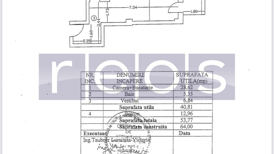 VANZARE APARTAMENT TIP STUDIO |  AVIATIEI  | 54 MP | LOC PARCARE | - Schiță 12