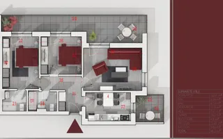 Apartament 3 camere FINALIZAT 100mp Loc parcare inclus - Schiță 18