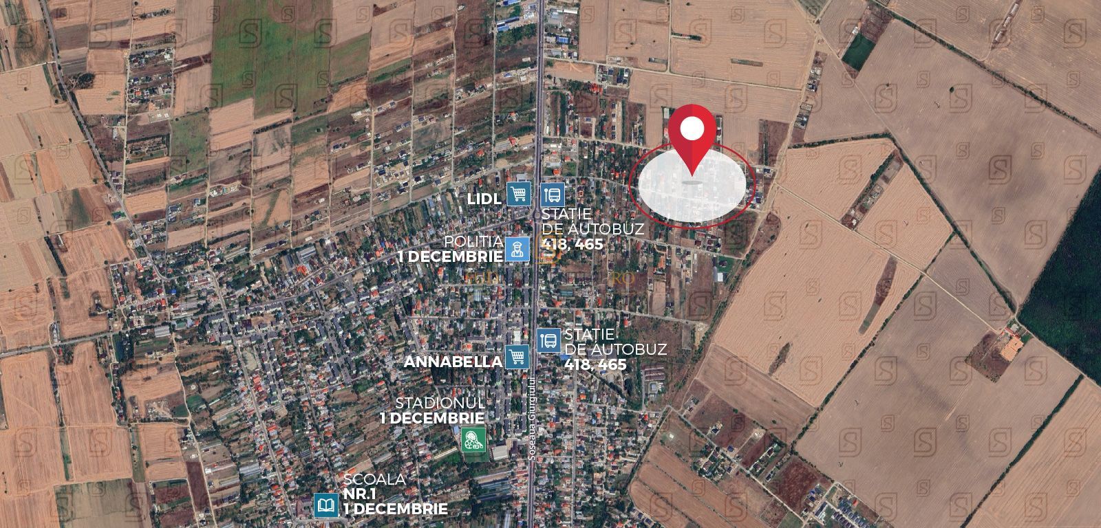 Teren intravilan 1 Decembrie Ilfov – 16.608 mp, langa DN5, acces rapid - Poză 3