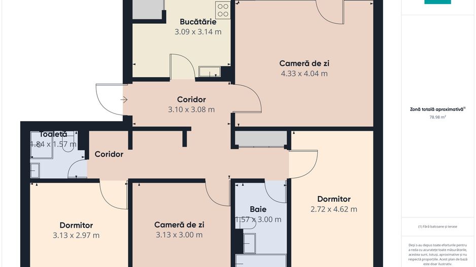 Apartament 4 camere Orizont Micălaca - Poză 10