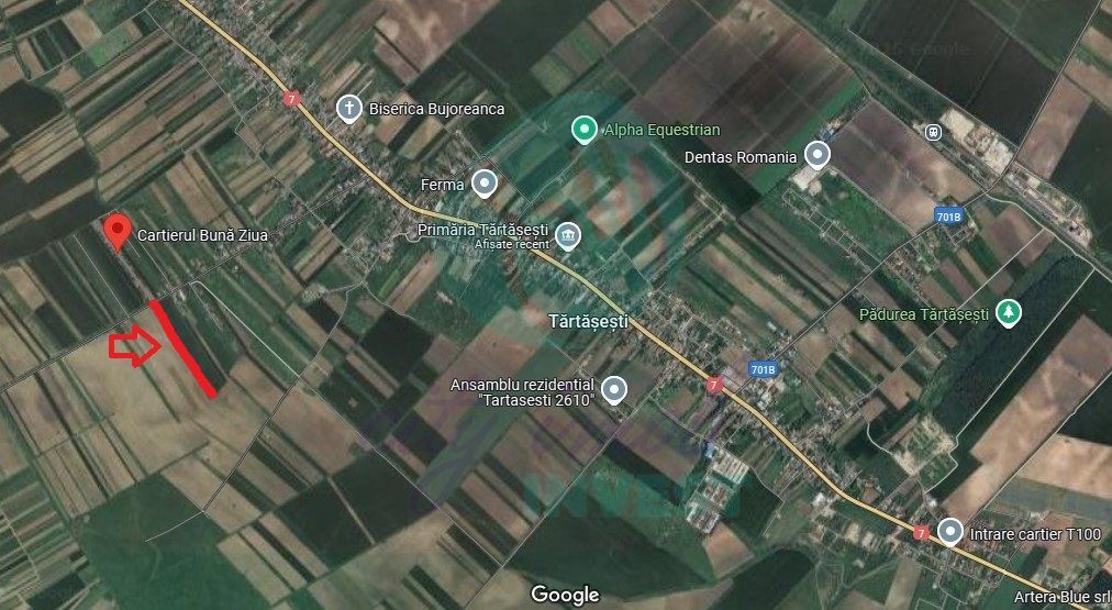 Teren 9923 mp Tărtășești, cu utilități și acces asfaltat - Poză 2