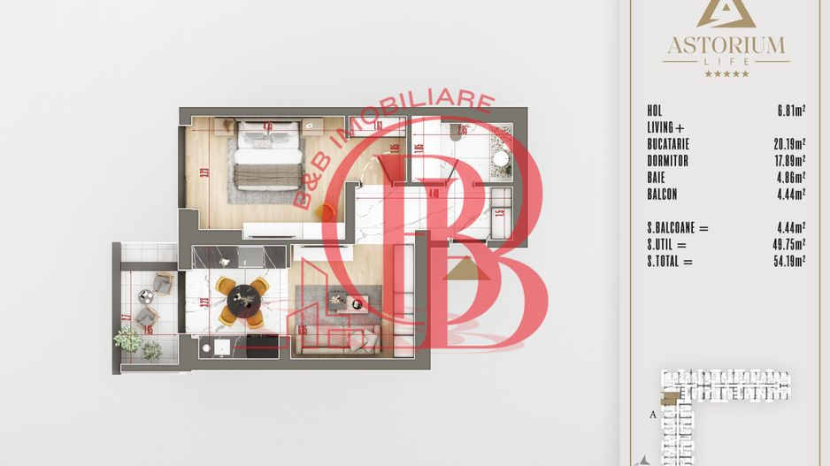 2 camere finalizat proiect premium titan pallady - Schiță 6